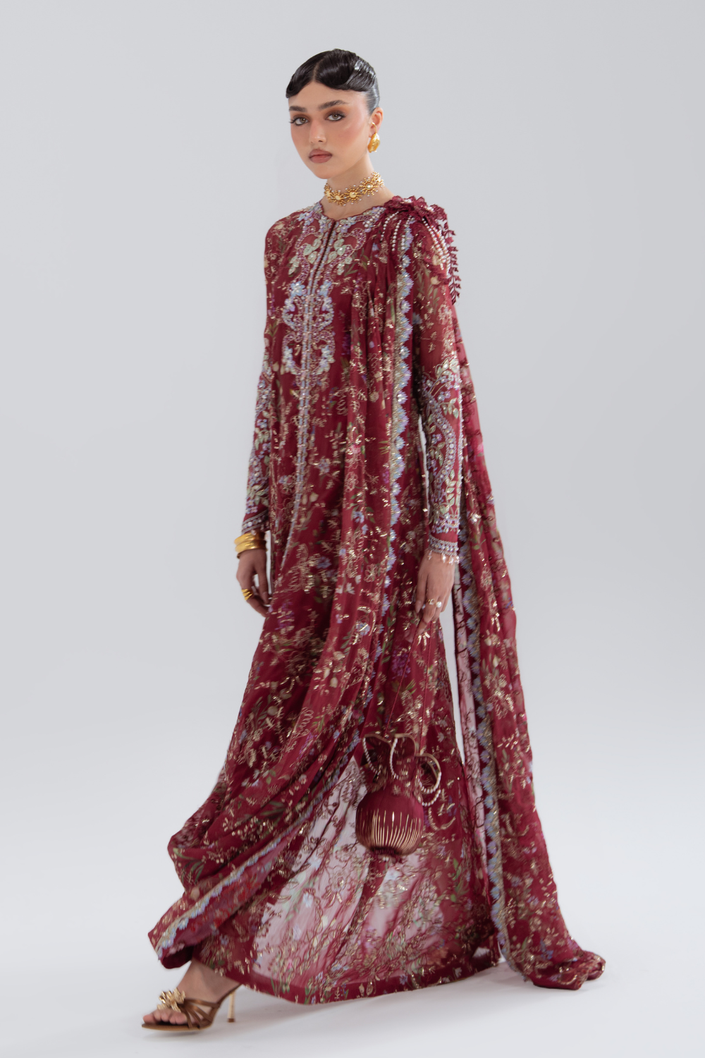 Saaz by Soraya Official Draped Jacket Suit - Shahana Collection UK