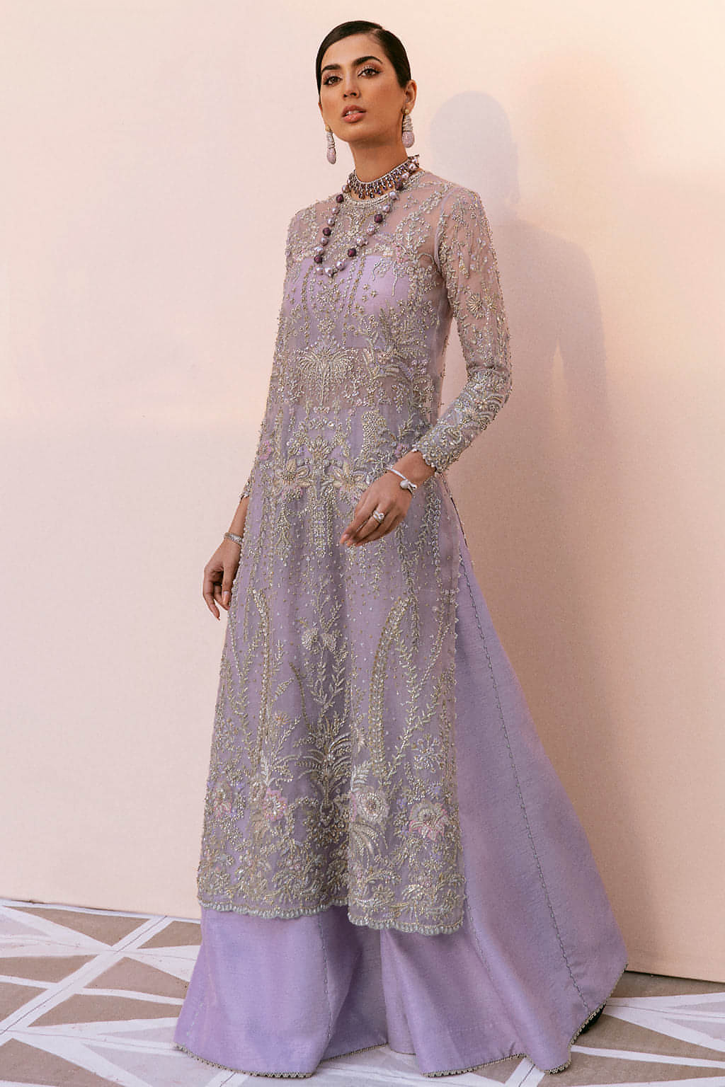 Amethyst Dew by Soraya Official Sharara Suit - Shahana Collection UK