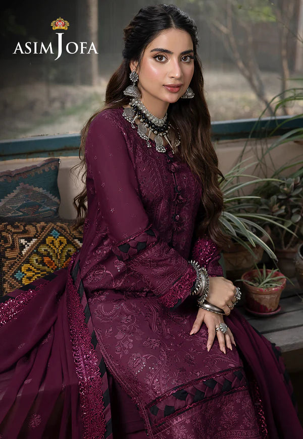 Buy Now- D#05 Silk Lawn - Shadow Work Collection 2023 - Shahana Collection UK - Asim Jofa - Wedding and Bridal party dresses 