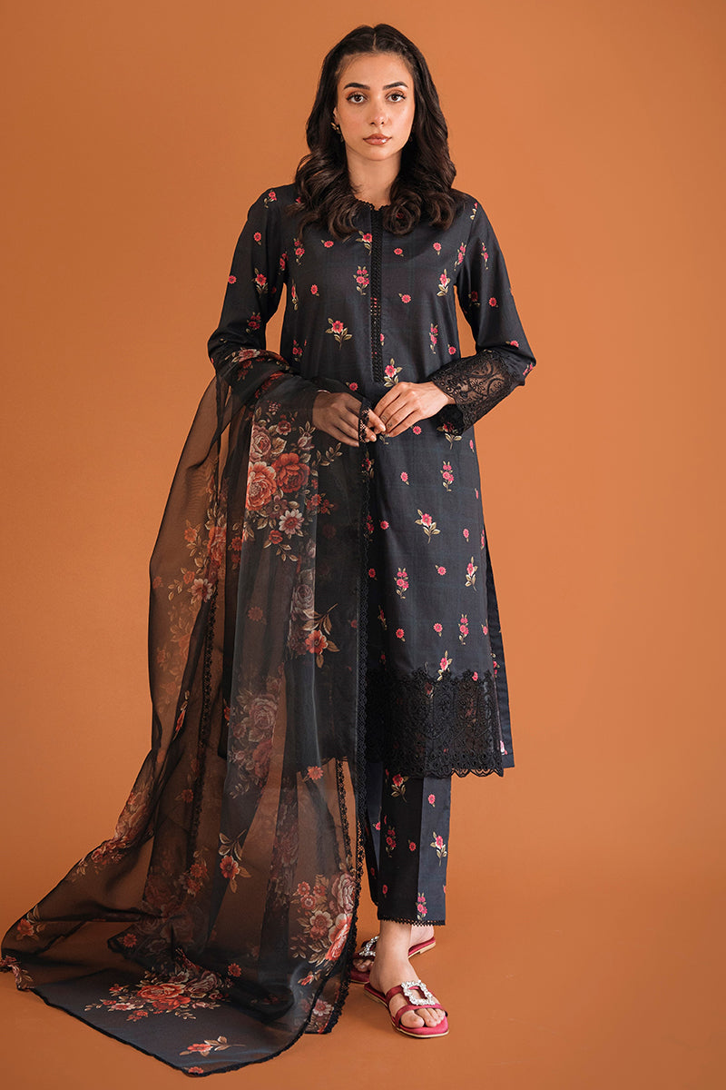 Buy Now - Raven Carnation - Petals and Prints - Lawn Collection 2023 - Cross Stitch - Shahana Collection UK - Wedding and Bridal Party Dresses 