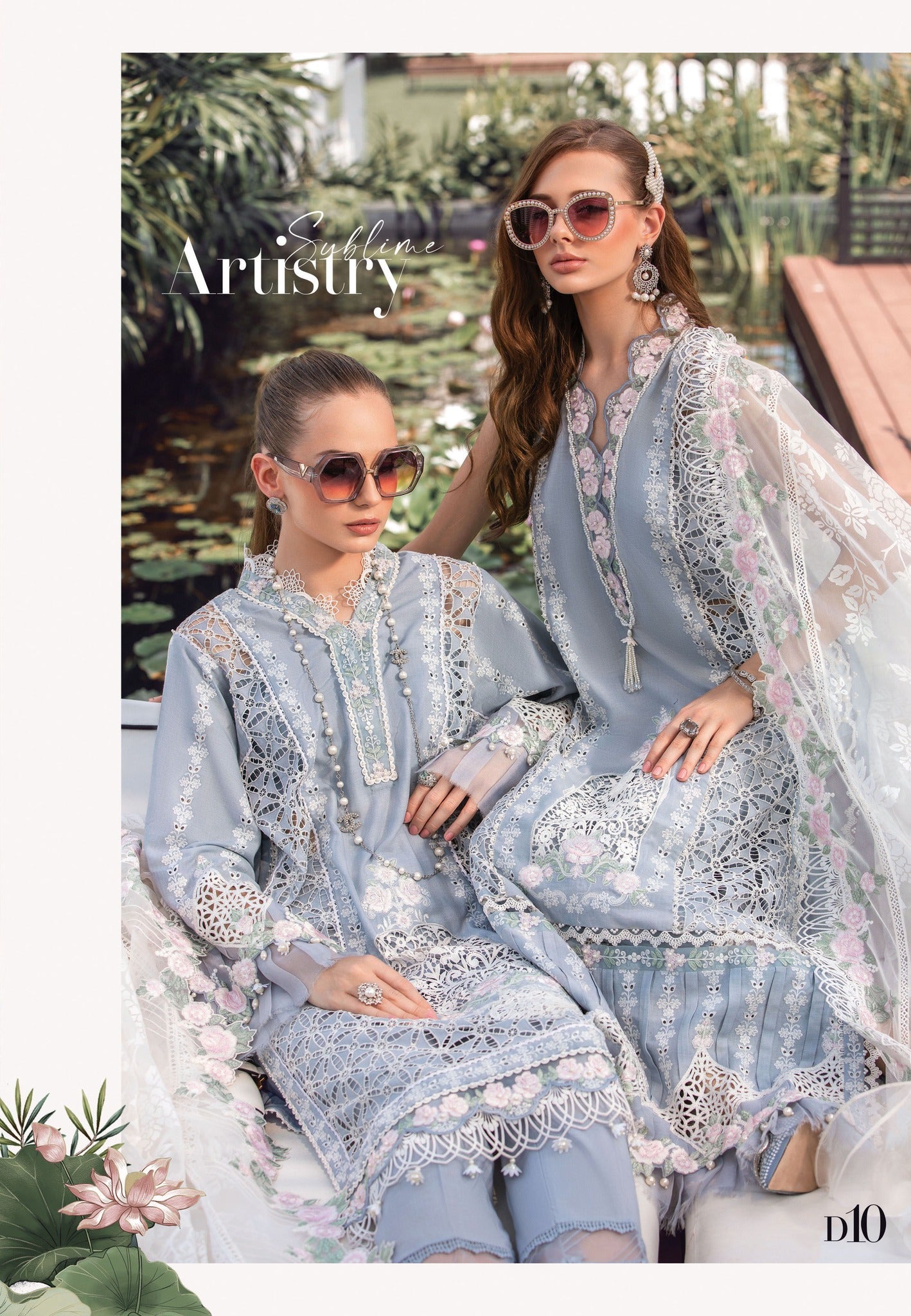 Illustrious Ivory- Maria. B Luxury Lawn Eid 2023 - Pakistani Designer Lawn - Wedding bridal and party dresses - Shahana Collection UK - Maria B in UK 