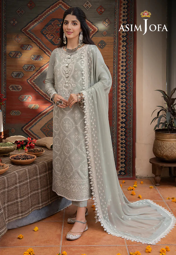 Buy Now- D#20 Silk Lawn - Shadow Work Collection 2023 - Shahana Collection UK - Asim Jofa - Wedding and Bridal party dresses 