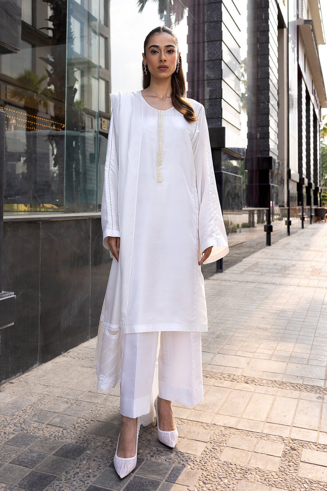 Buy Now - Peral White - Ayesha Shoaib Malik - Essentials - Shahana Collection UK - Wedding and Bridal Party Dresses - Shahana UK 