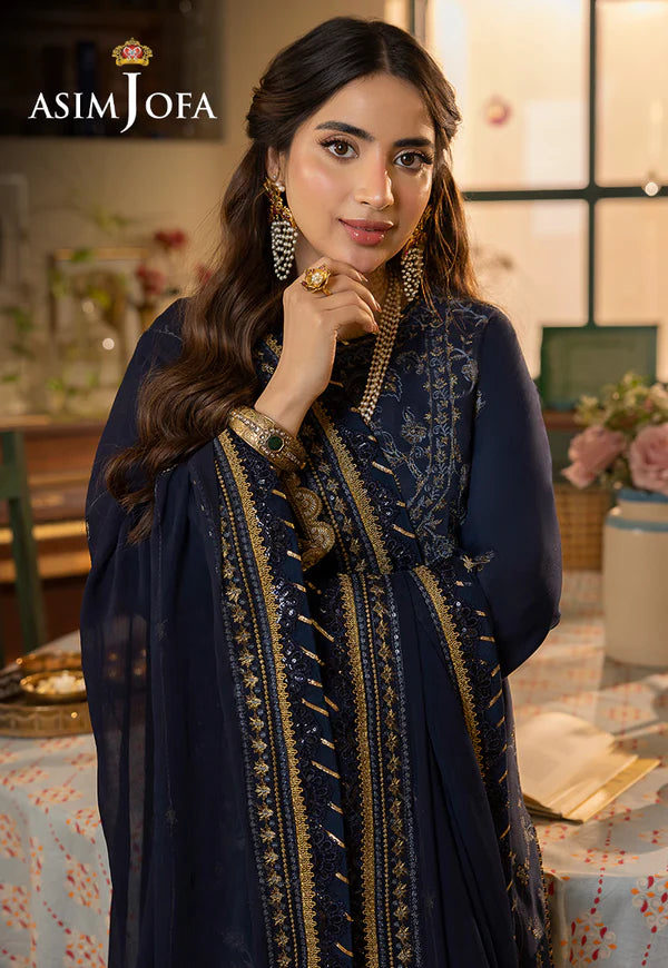 Buy Now- D#30 Silk Lawn - Shadow Work Collection 2023 - Shahana Collection UK - Asim Jofa - Wedding and Bridal party dresses 
