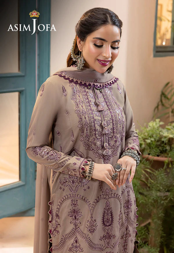 Buy Now- D#23 Silk Lawn - Shadow Work Collection 2023 - Shahana Collection UK - Asim Jofa - Wedding and Bridal party dresses 