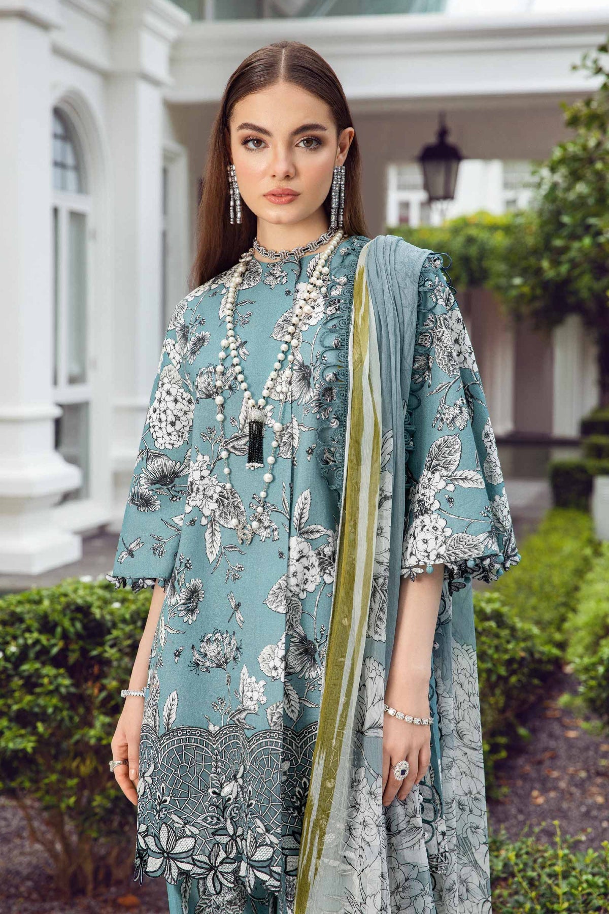 Buy Now - D#8B - M prints'23 - Shahana Collection UK - Wedding and Bridal Party Dresses - Winter 2023 - Cambric - Linen - Shahana Uk 