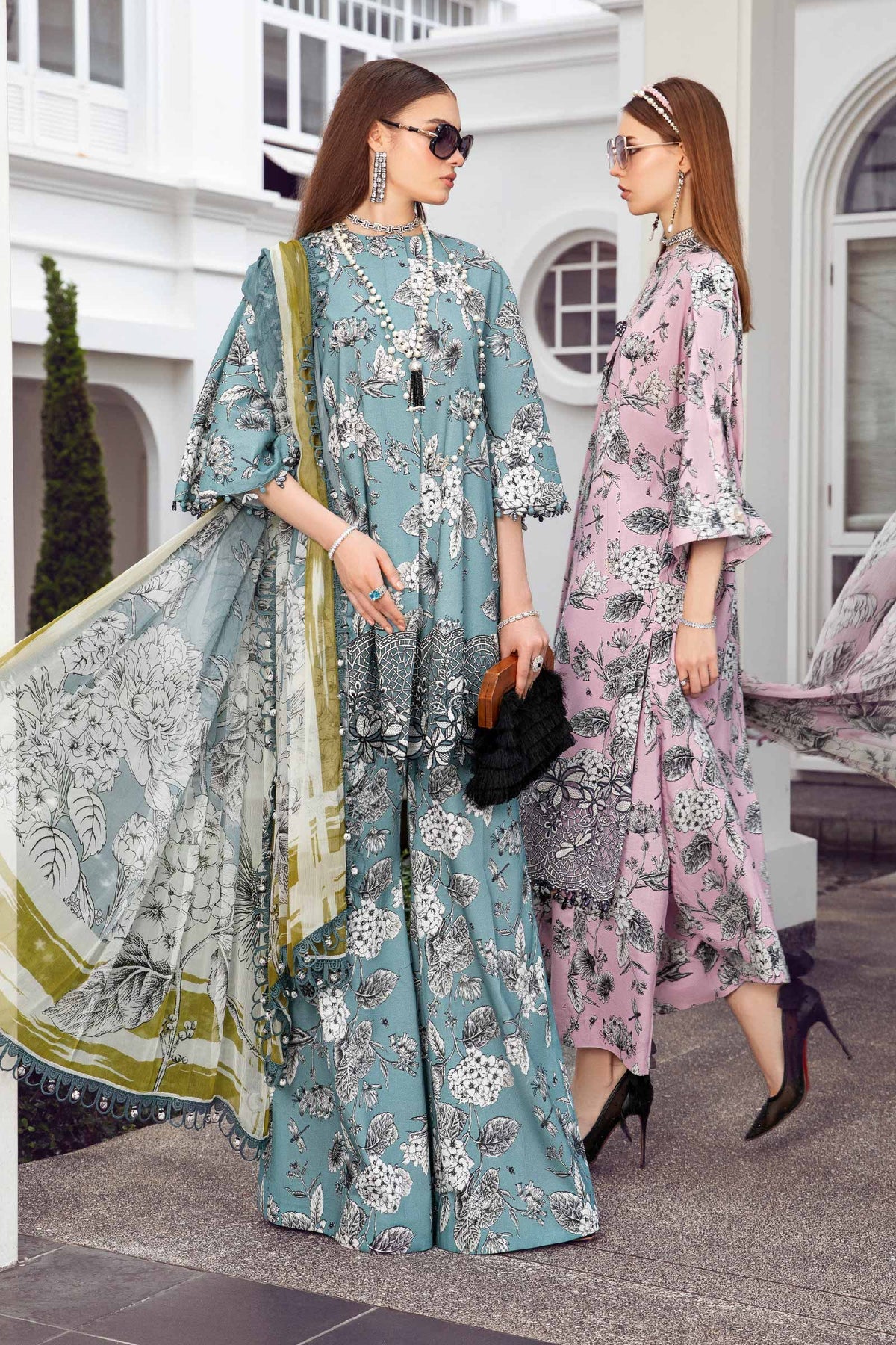 Buy Now - D#8B - M prints'23 - Shahana Collection UK - Wedding and Bridal Party Dresses - Winter 2023 - Cambric - Linen - Shahana Uk 