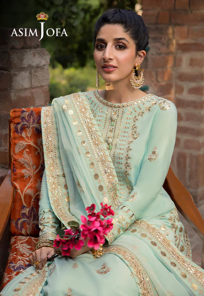 Buy Now- Silk Lawn - Shadow Work Collection 2023 - Shahana Collection UK - Asim Jofa - Wedding and Bridal party dresses 