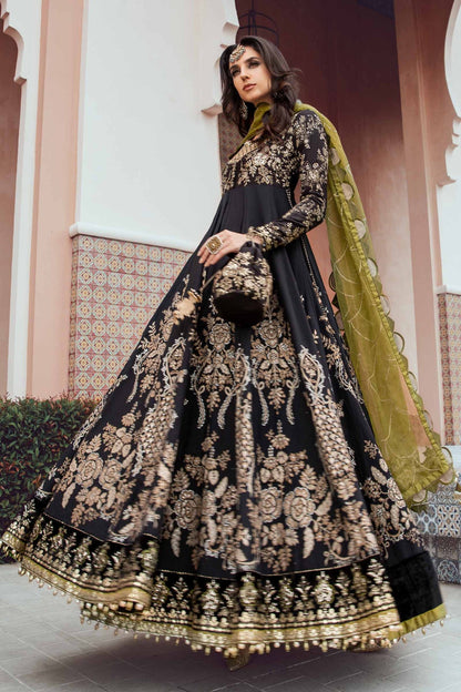 Buy Now, D#3 - BLACK - Maria. B Sateen 2023 - Wedding and Bridal Party Dresses - Wedding Festive 2023 - Maria. B in UK 