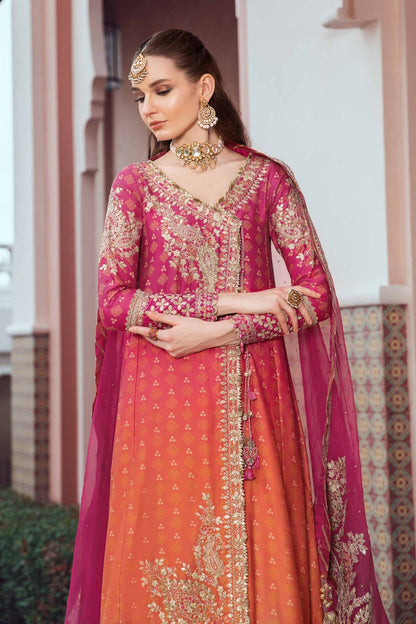 Buy Now, D#9 - Fuschia Pink - Maria. B Sateen 2023 - Wedding and Bridal Party Dresses -  Pakistani Festive wear - Maria. B in UK - Fall Collection'23