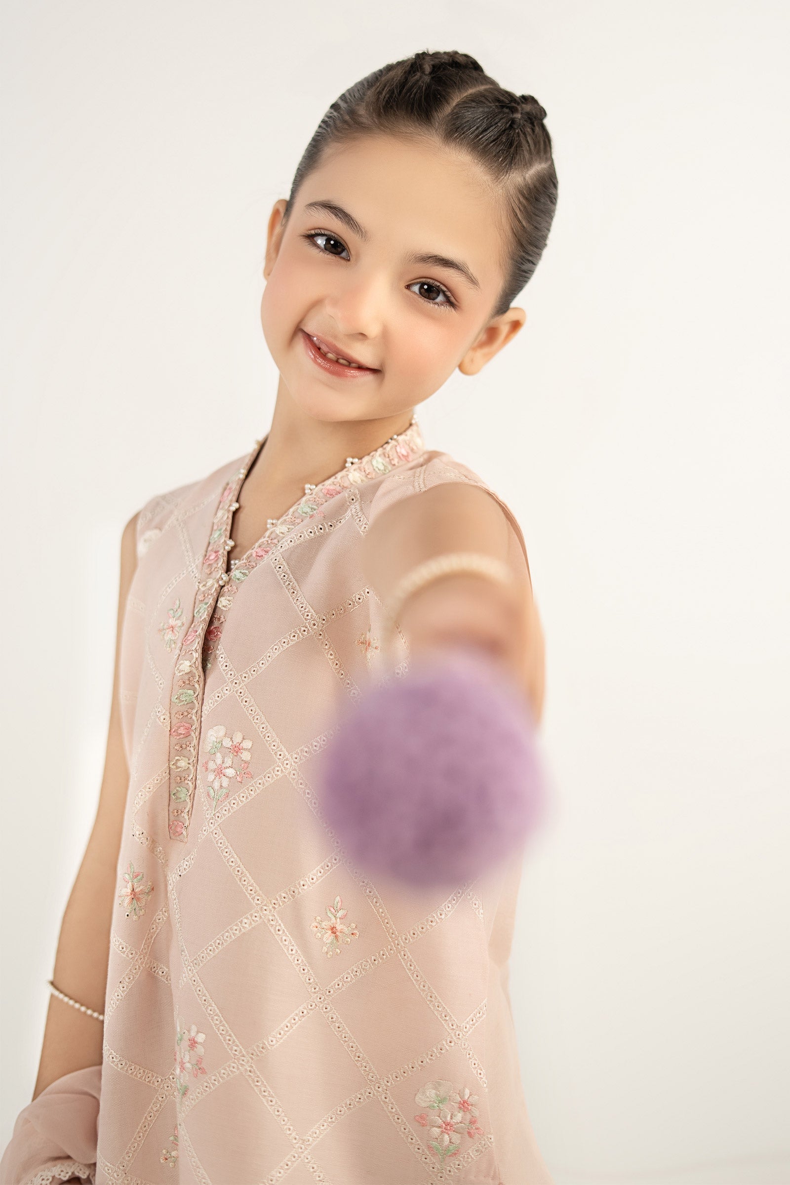 3 Piece Embroidered Dobby Lawn by Maria B Kids Luxury Pret - Shahana Collection UK