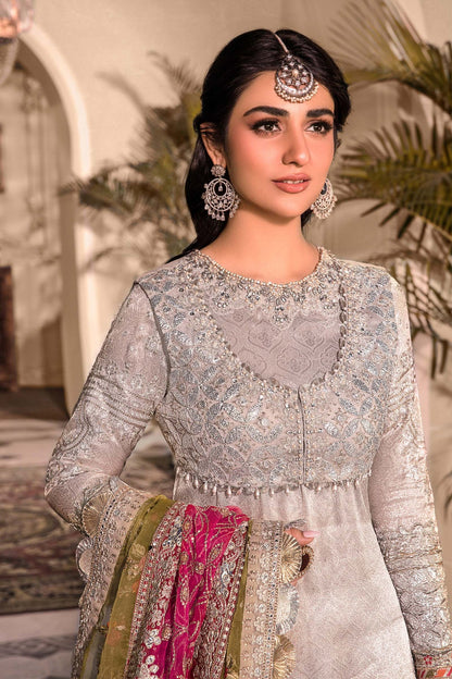 Silver BD-2601 - Maria.B - Mbroidered Chiffon Collection 2023 - Shahana Collection UK - Maria.B in UK