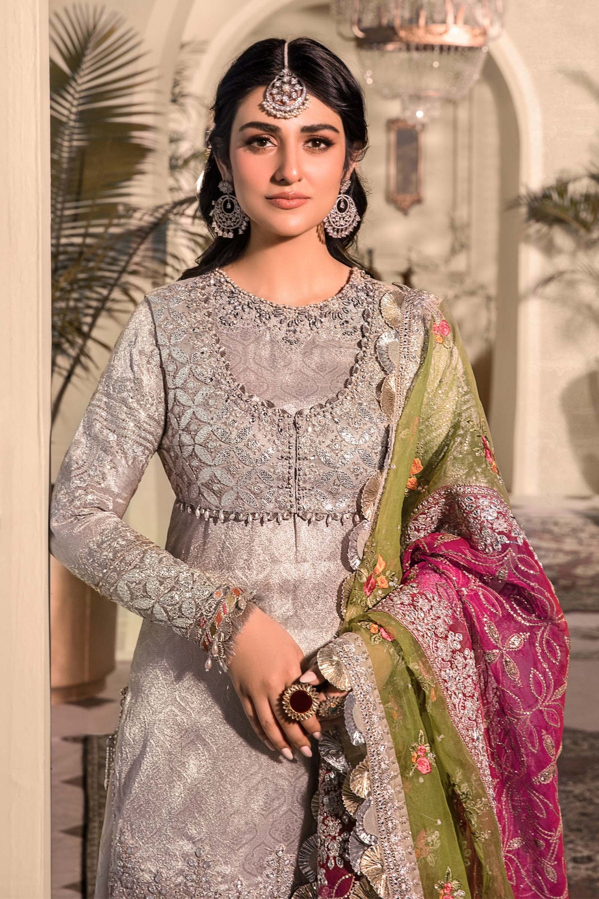 Silver BD-2601 - Maria.B - Mbroidered Chiffon Collection 2023 - Shahana Collection UK - Maria.B in UK