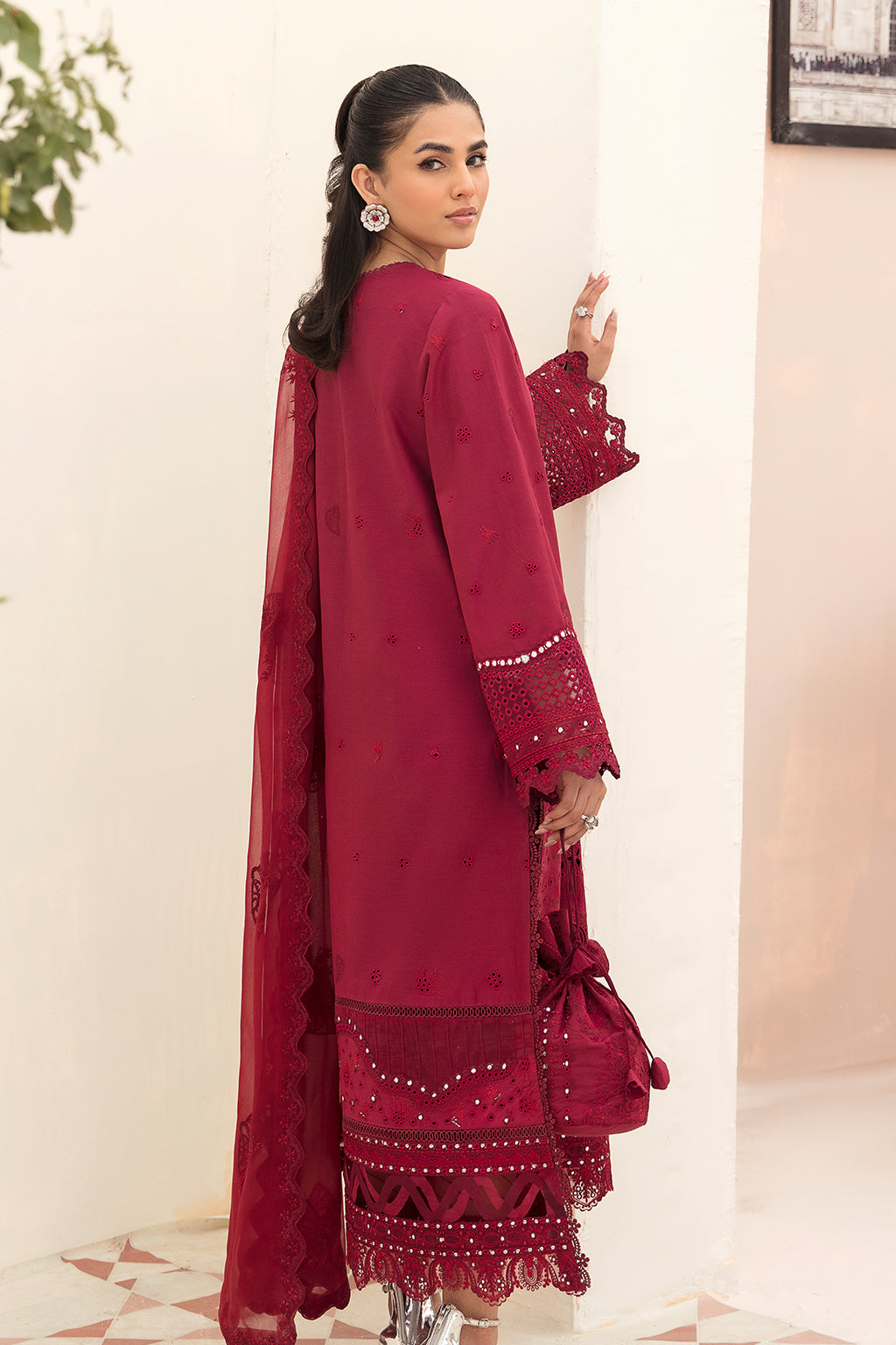 Shop Now, CLARET - Festive Chikankari Collection 2023 - Afrozeh - Shahana Collection UK - Wedding and Bridal Party Dresses - Edi Festive 2023
