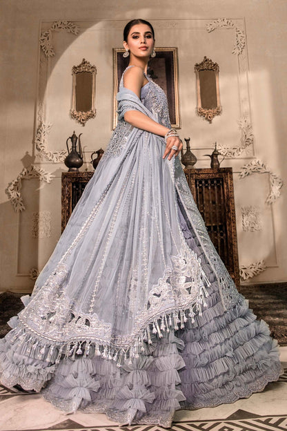 Ice Blue BD-2603 - Maria.B - Mbroidered Chiffon Collection 2023 - Shahana Collection UK - Maria.B in UK 
