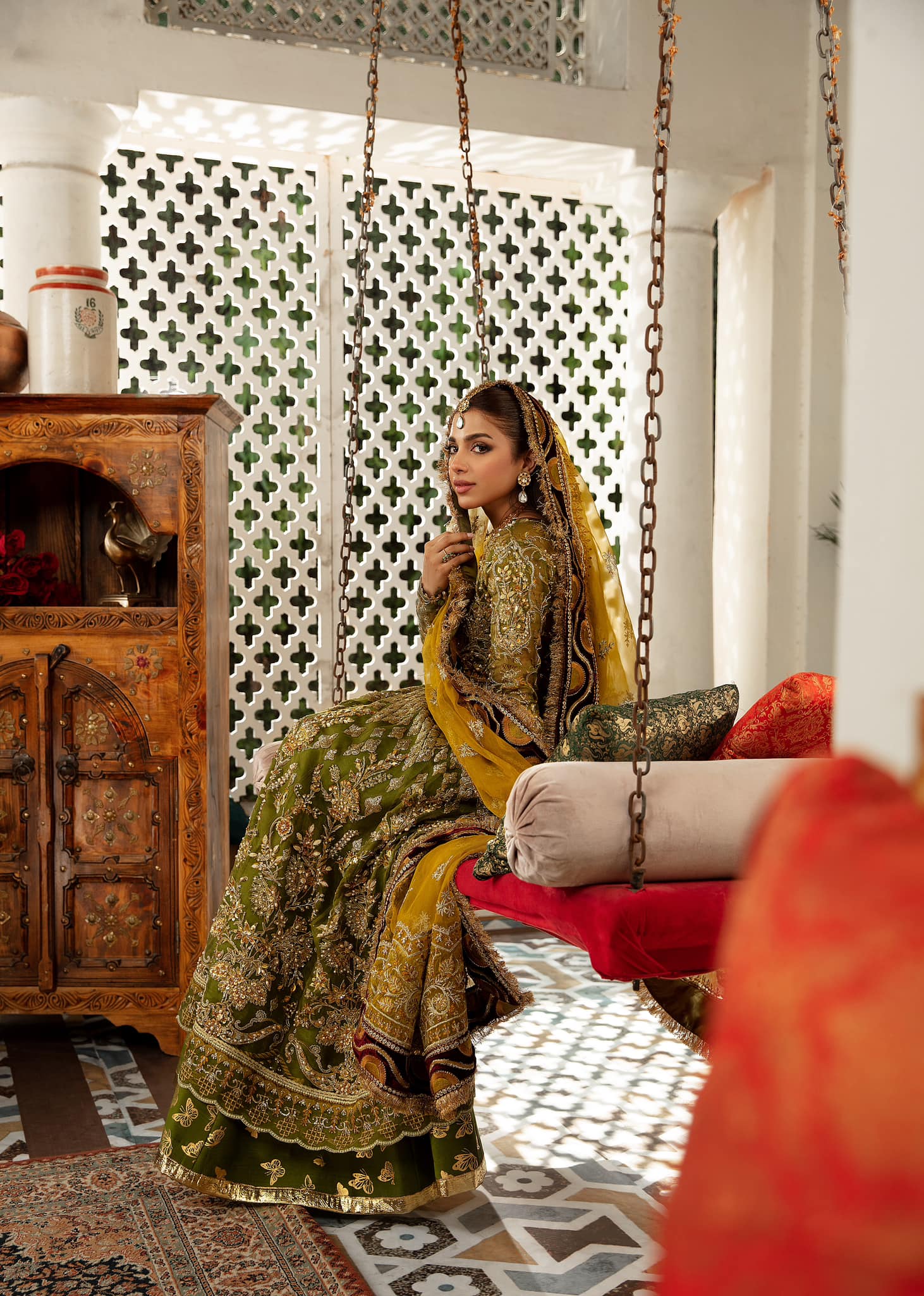 D#2 Mehndi - Gulaab - Wedding Collection by Maryam Hussain 2022 - Shahana Collection UK - Maryam Hussain in UK 