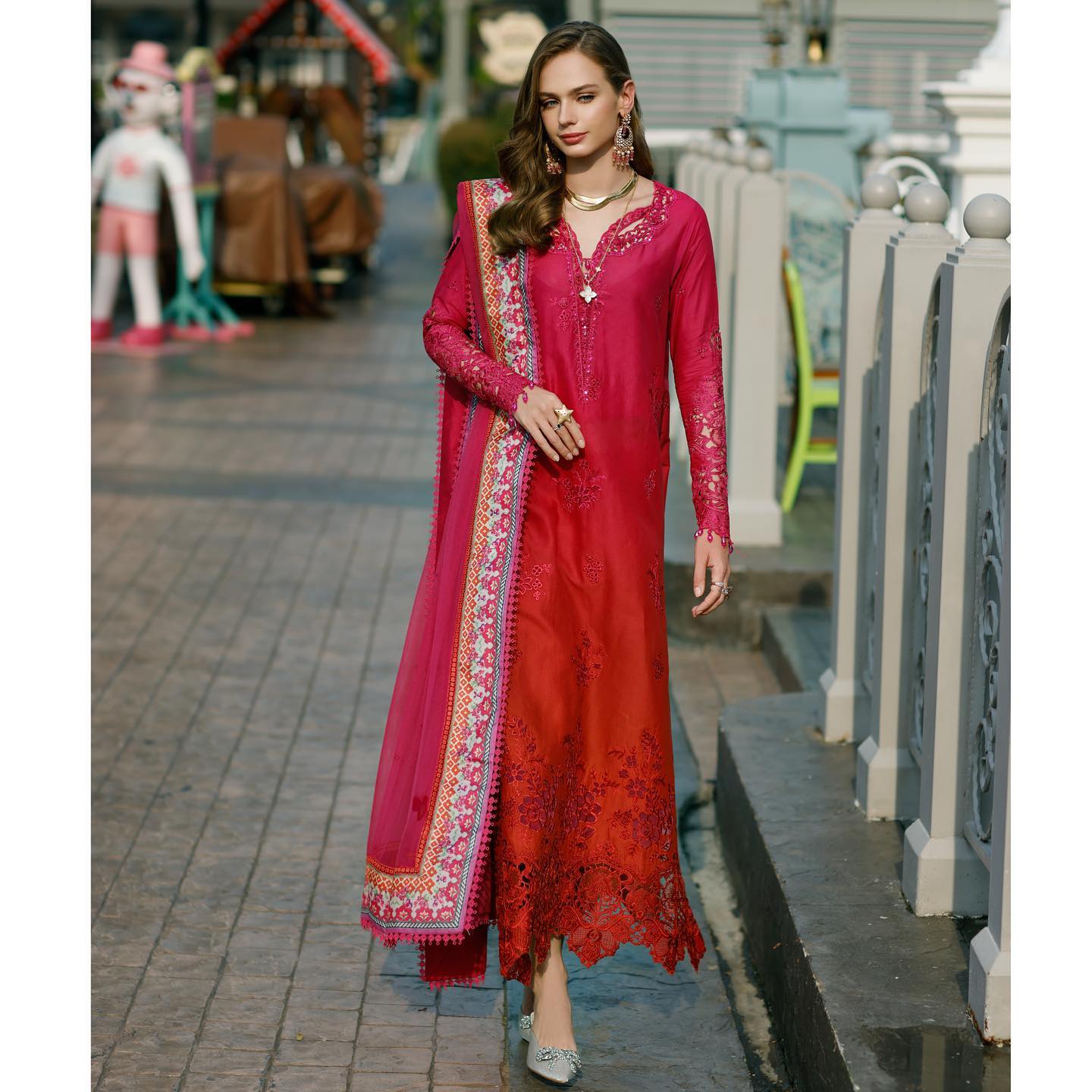 Buy Now, ROSA - Noor Eid Handwork Schiffli Laserkari 2023 - Saadia Asad - Shahana Collection UK - Bridal and Party wear dresses