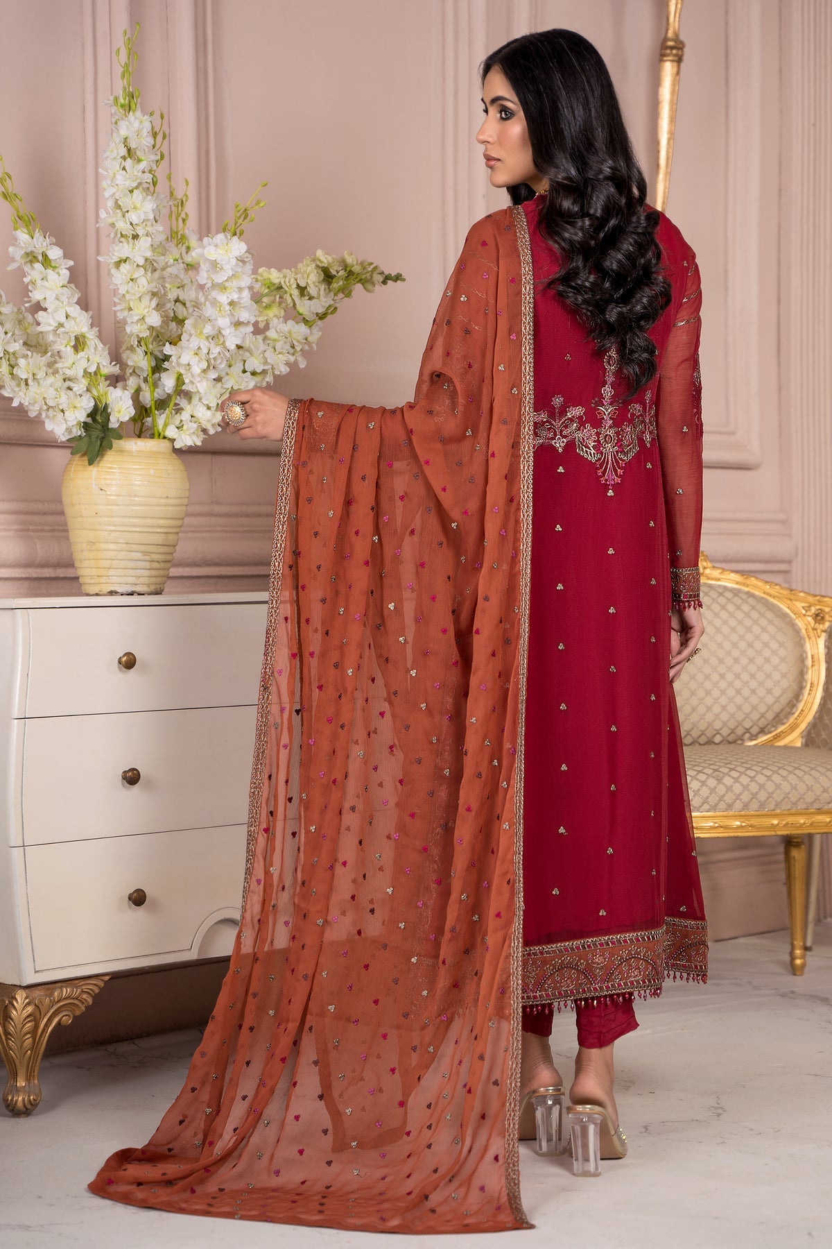 ZA-09 -Garnet - Afreen Formal Collection 2023 - Zarif - Shahana Collection UK - Eid Festive 2023