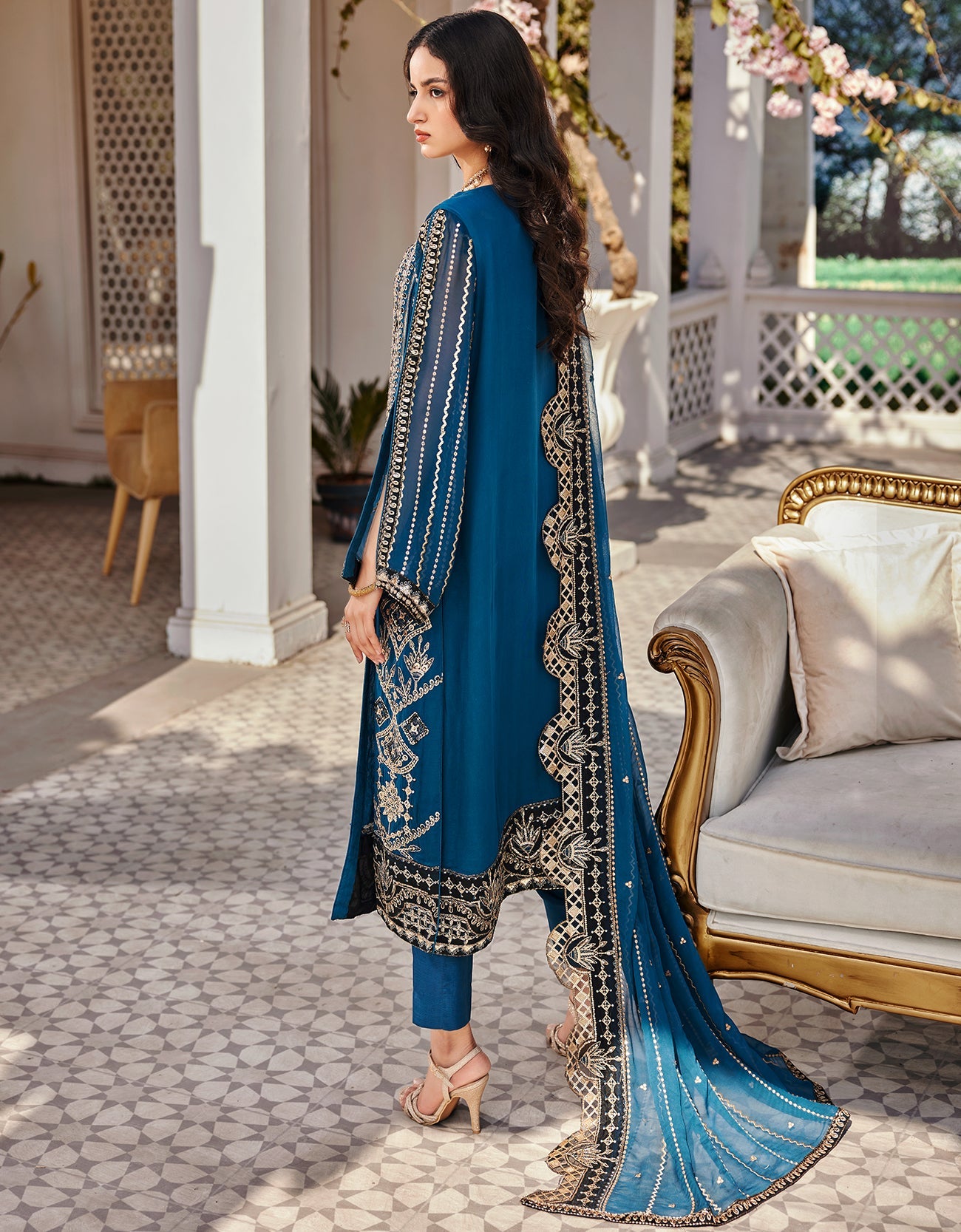 NF - 208 - Nafasat - Edit 2 - Premium Chiffon by Emaan Adeel - Shahana Collection Uk