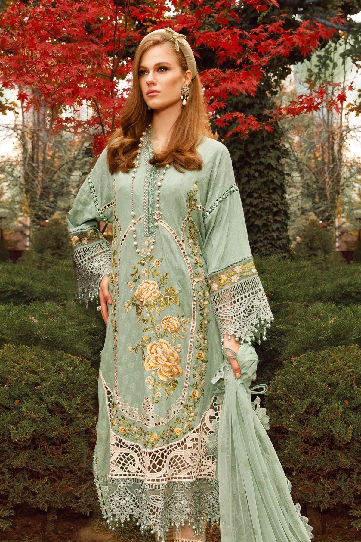 D-2302-B - Luxury Eid Lawn 2023 - Spring Summer 2023 - Shahana Collection UK