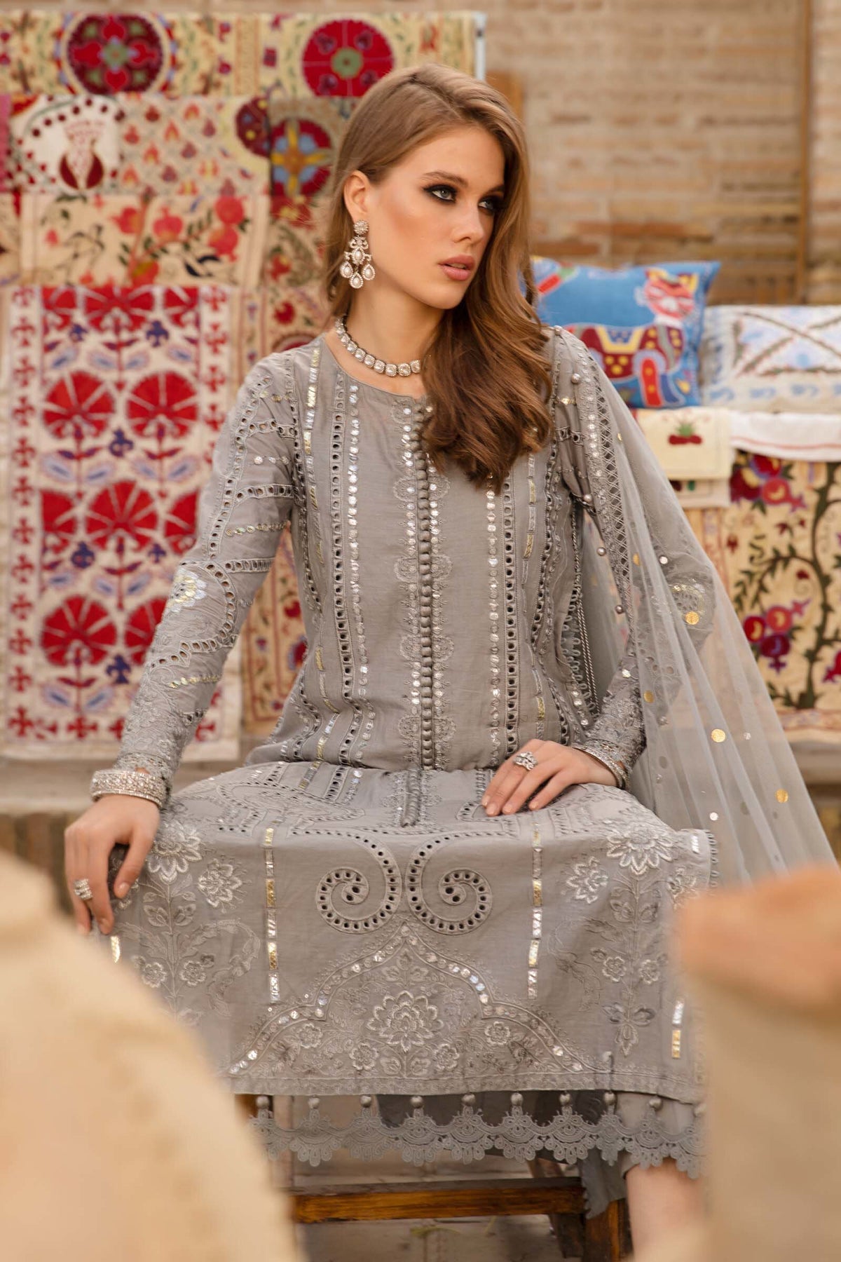 Maria.B Luxe Lawn - D-2308-B- Luxury Eid Lawn 2023 - Spring Summer 2023 - Shahana Collection UK