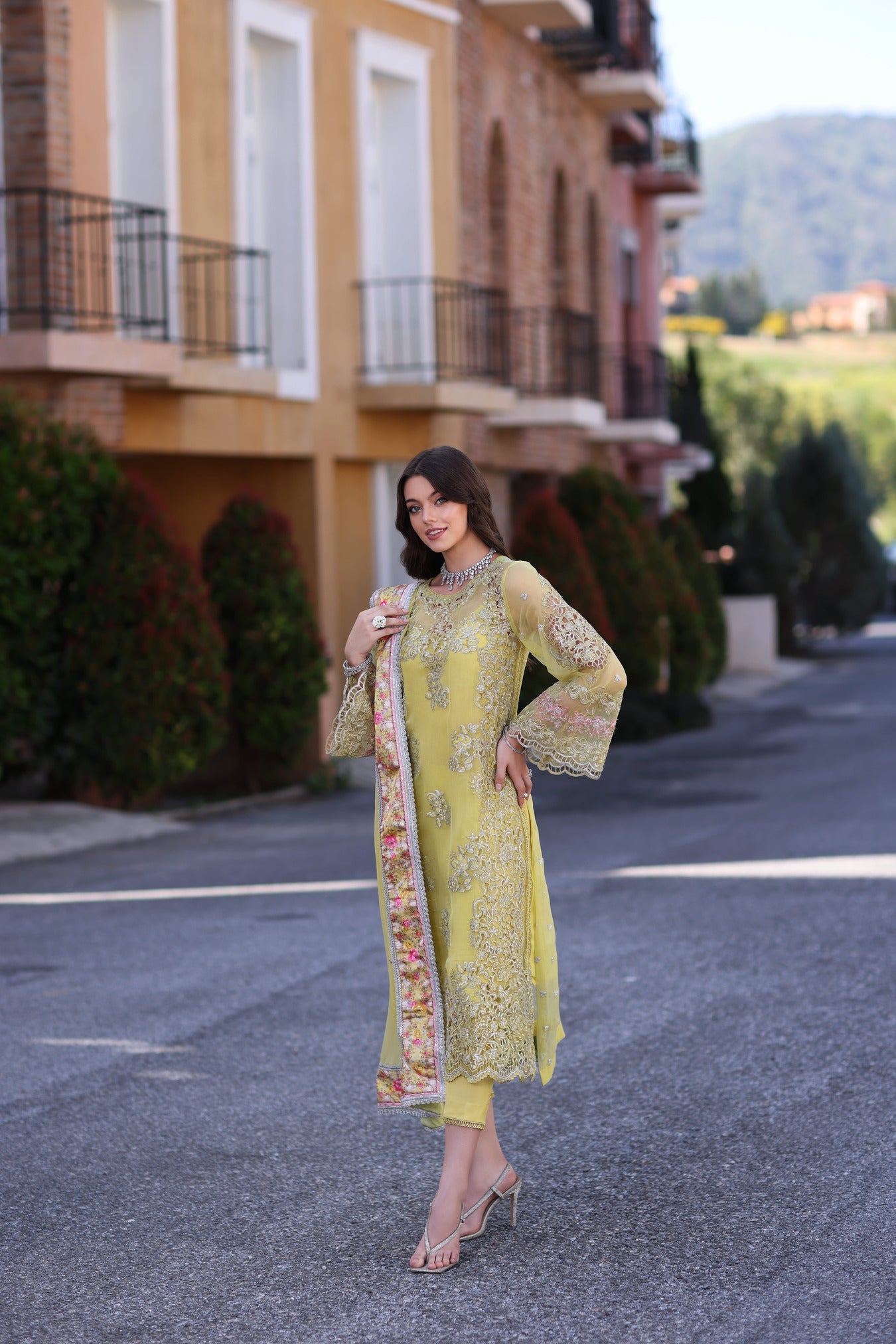 Buy Now, Minali - Noor Chiffons 2023 - Saadia Asad - Wedding and Bridal Party Dresses - Shahana UK - Pakistani Bridal Dresses in UK