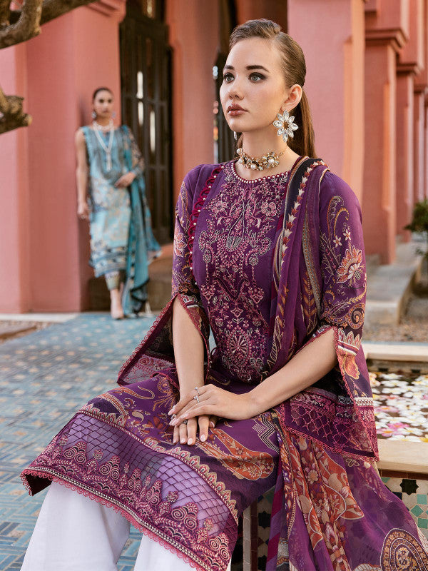 Aarish - D#1 - Digital Printed and Embroidered Lawn - Vol 1 - Gulaal SS'23 - Shahana Collection UK