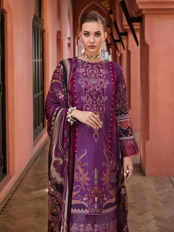 Aarish - D#1 - Digital Printed and Embroidered Lawn - Vol 1 - Gulaal SS'23 - Shahana Collection UK