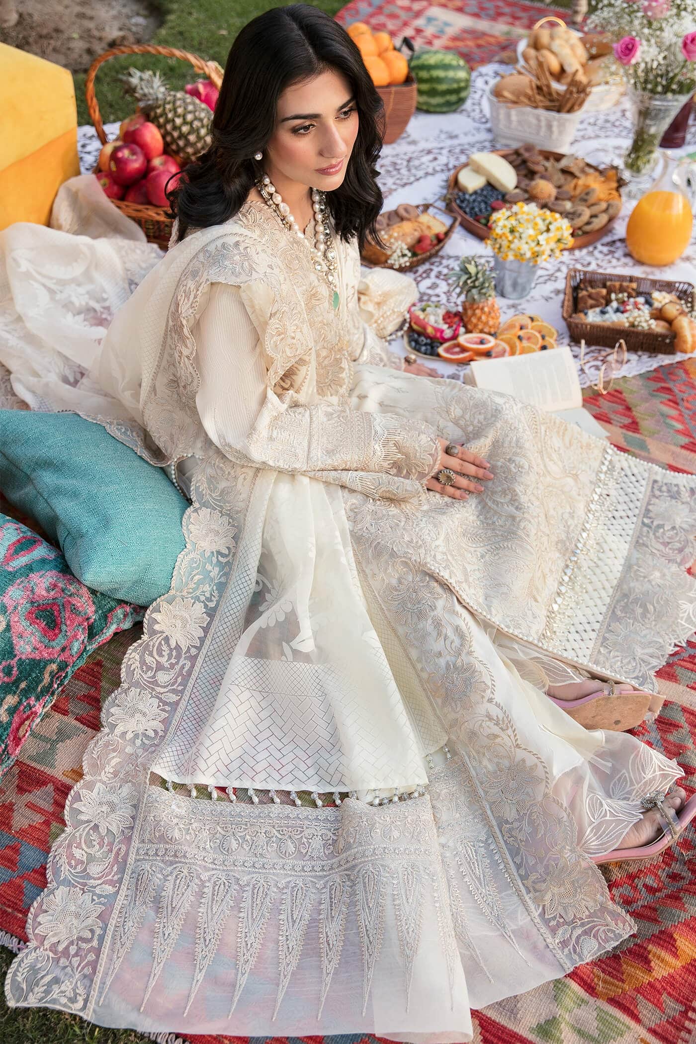 Crystal Maiden - "The Grand Celebration" - Luxury Lawn'23 - Nilofer Shahid - Shahana Collection UK