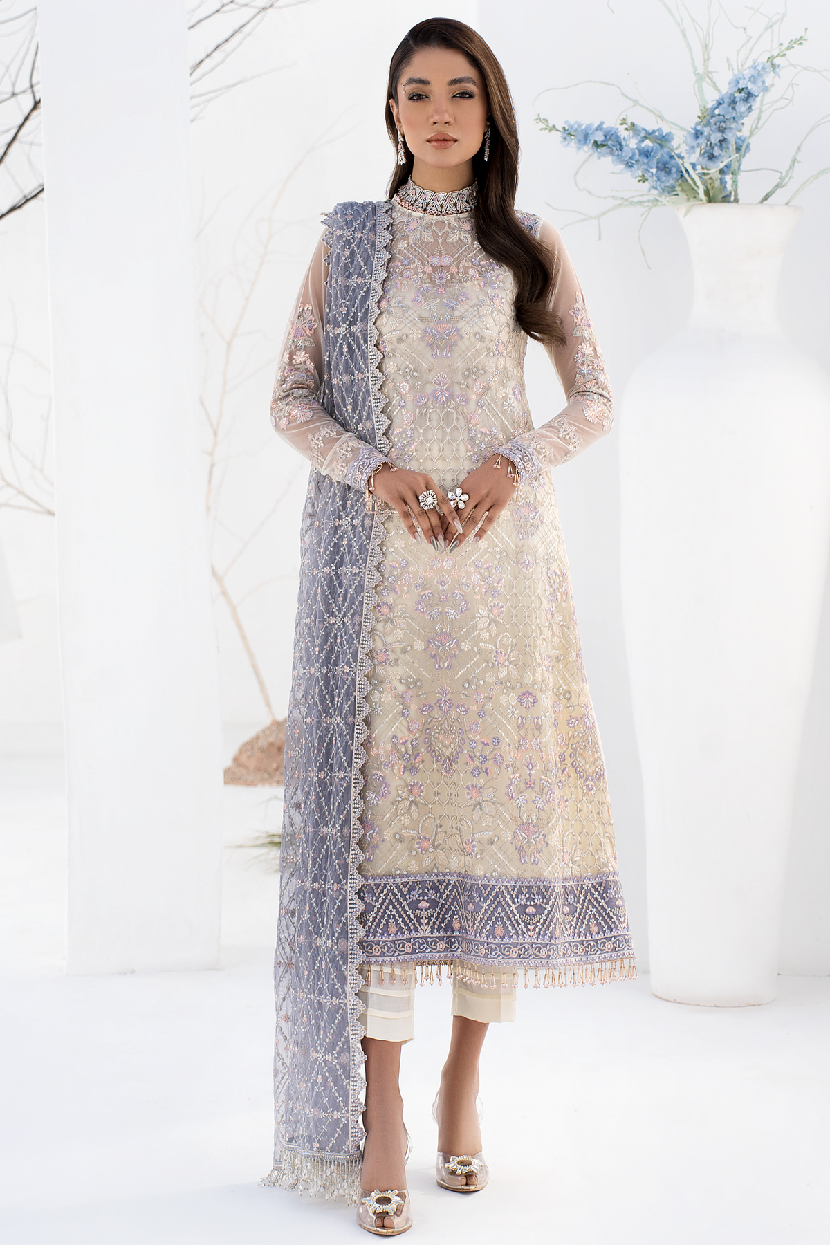 ZLC - 08 - Pearl White - La Celeste - Chiffon Collection 2023 - Zarif