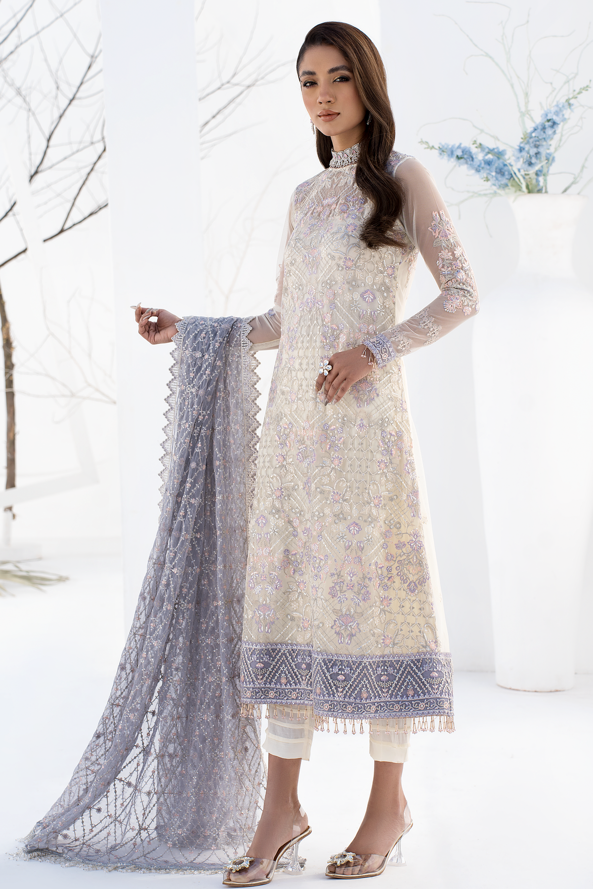 ZLC - 08 - Pearl White - La Celeste - Chiffon Collection 2023 - Zarif