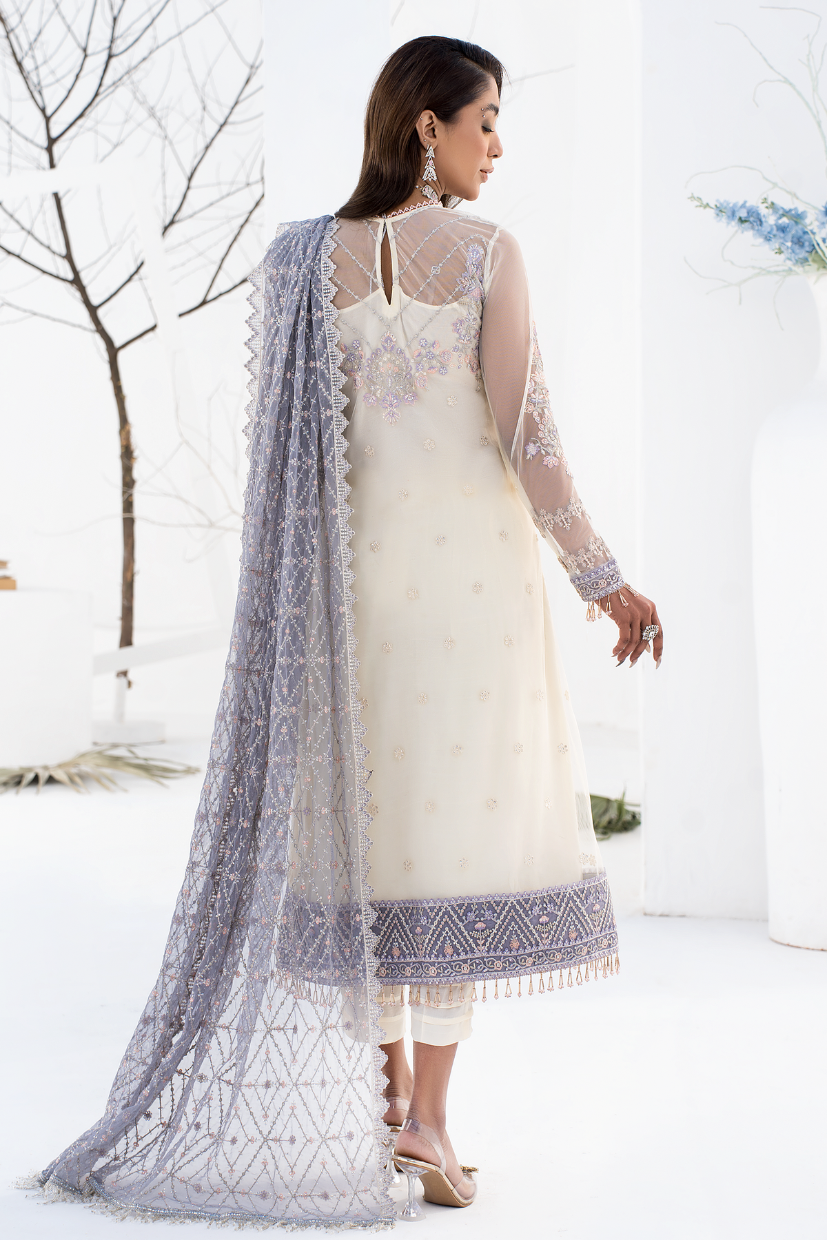 ZLC - 08 - Pearl White - La Celeste - Chiffon Collection 2023 - Zarif