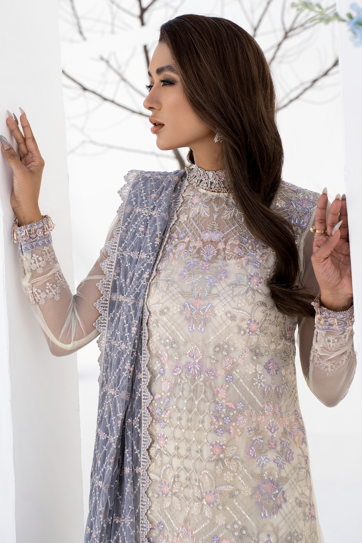 ZLC - 08 - Pearl White - La Celeste - Chiffon Collection 2023 - Zarif