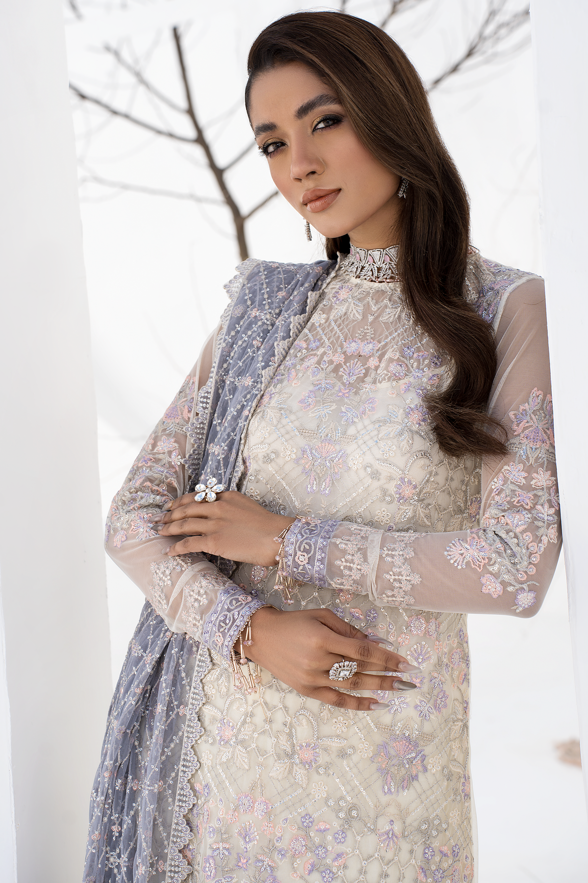 ZLC - 08 - Pearl White - La Celeste - Chiffon Collection 2023 - Zarif