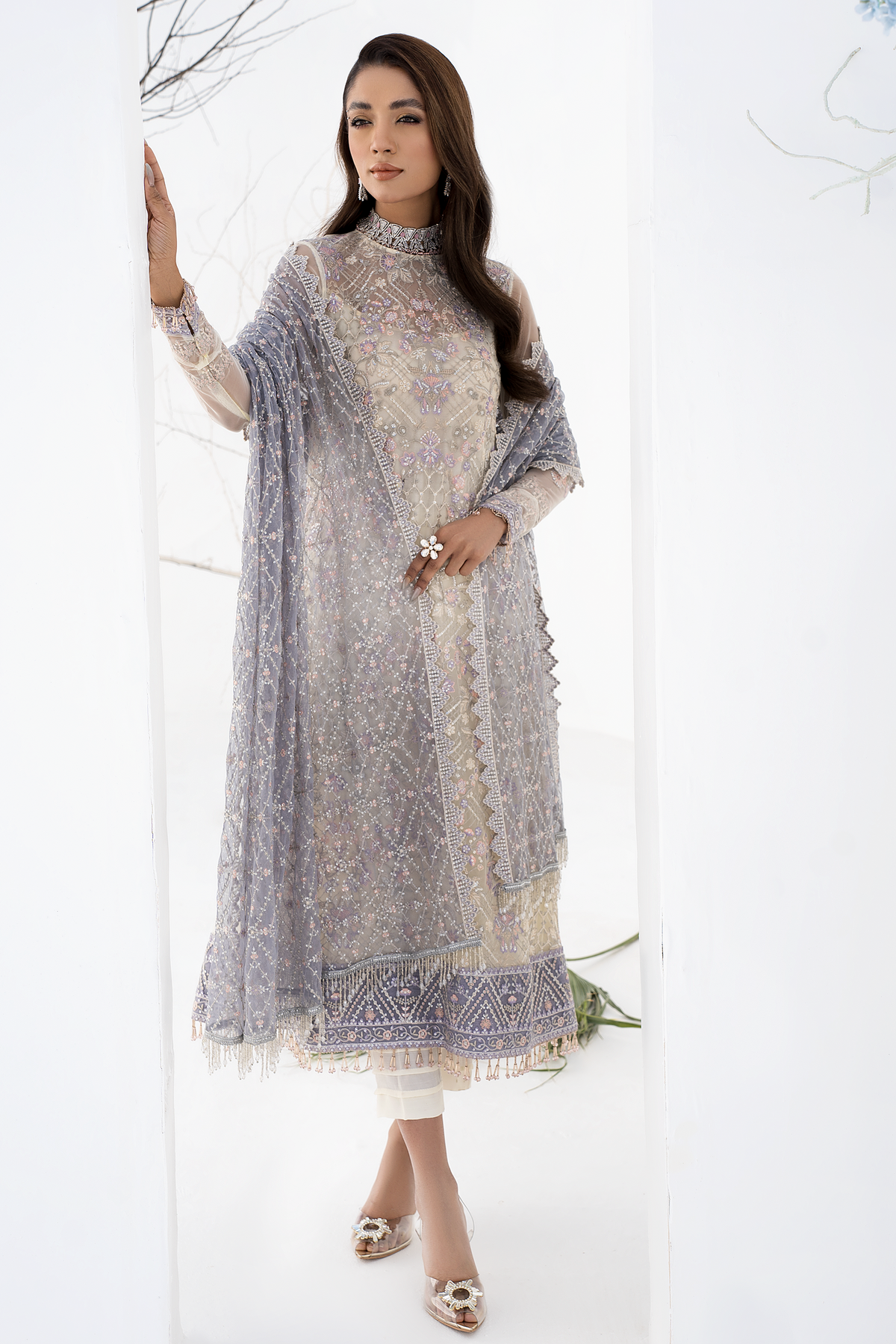 ZLC - 08 - Pearl White - La Celeste - Chiffon Collection 2023 - Zarif