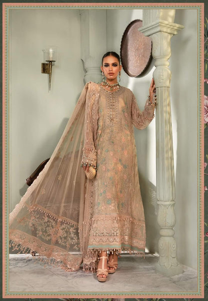 Maria.B Chiffons Collection'22- Design #6- Nude Pink - Maria.B Chiffons Collection'22- Design #6- Nude Pink - Shahana Collection