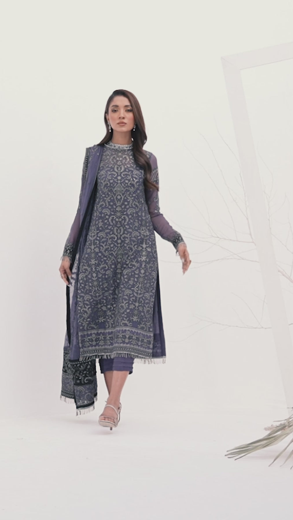  ZLC 04 - Dusty Teal - La Celeste - Chiffon Collection 2023 - Zarif - Shahana Collection Uk