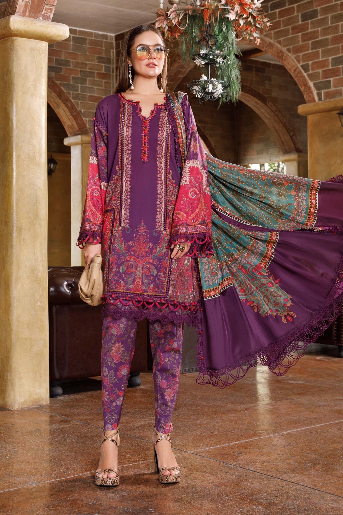  Maria. B - Mprints - Spring Summer 2023 - MP - 03 A - Summer Lawn Collection - Pakistani Lawn Brands - Shahana Collection Uk