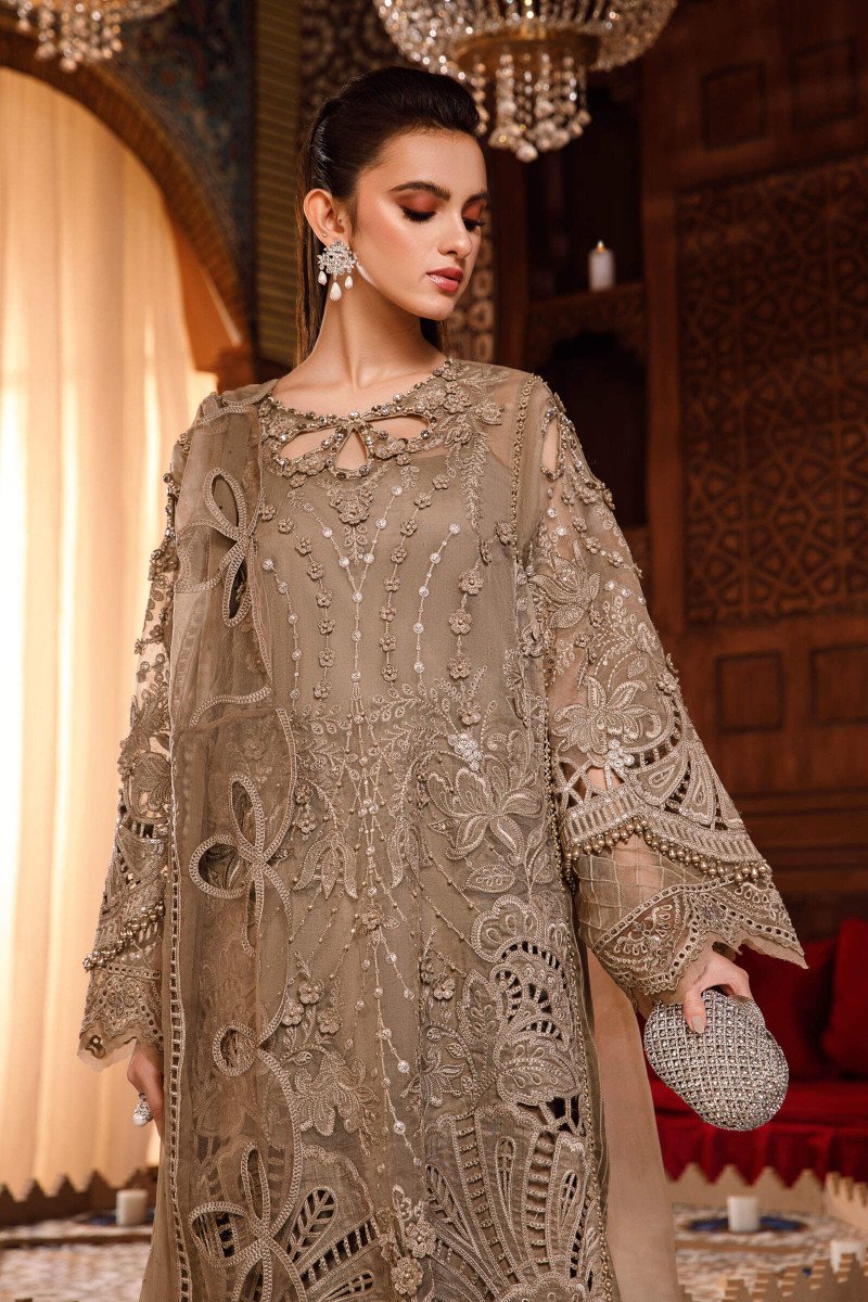 Coffee (BD-2501) Maria.B Mbroidered Wedding Collection