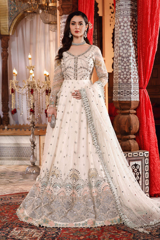 Pearl White and Peachy Silver (BD-2502) Mbroidered Wedding