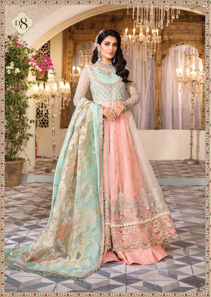 Maria.B - Mbroidered Hertiage Edition'22- Pearl White, Peach and Aqua- D#08 - Maria.B - Mbroidered Hertiage Edition'22- Pearl White, Peach and Aqua- D#08 - Shahana Collection