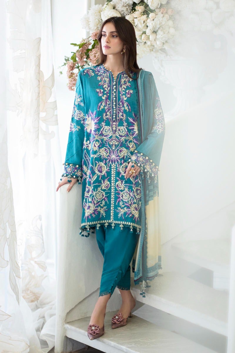 KU M231-019B-CH - Sana Safinaz - Muzlin Vol 1 - Spring Summer - Shahana Collection Uk 