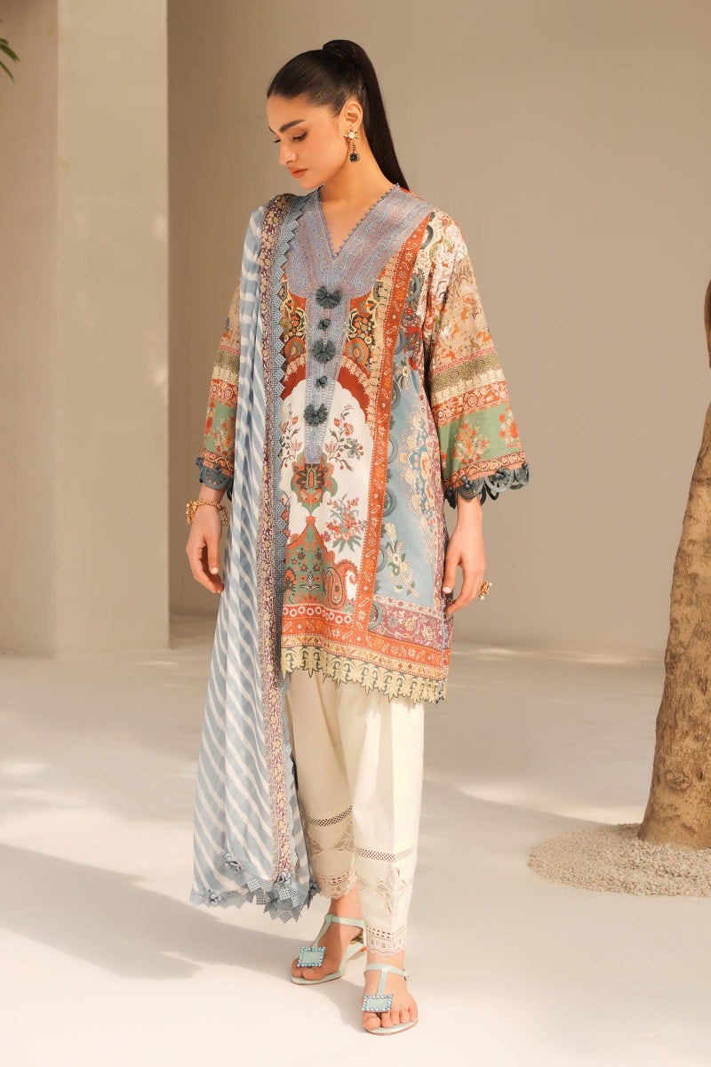 KU M231-022B-CH - Sana Safinaz - Muzlin Vol 1 - Spring Summer - Shahana Collection Uk 