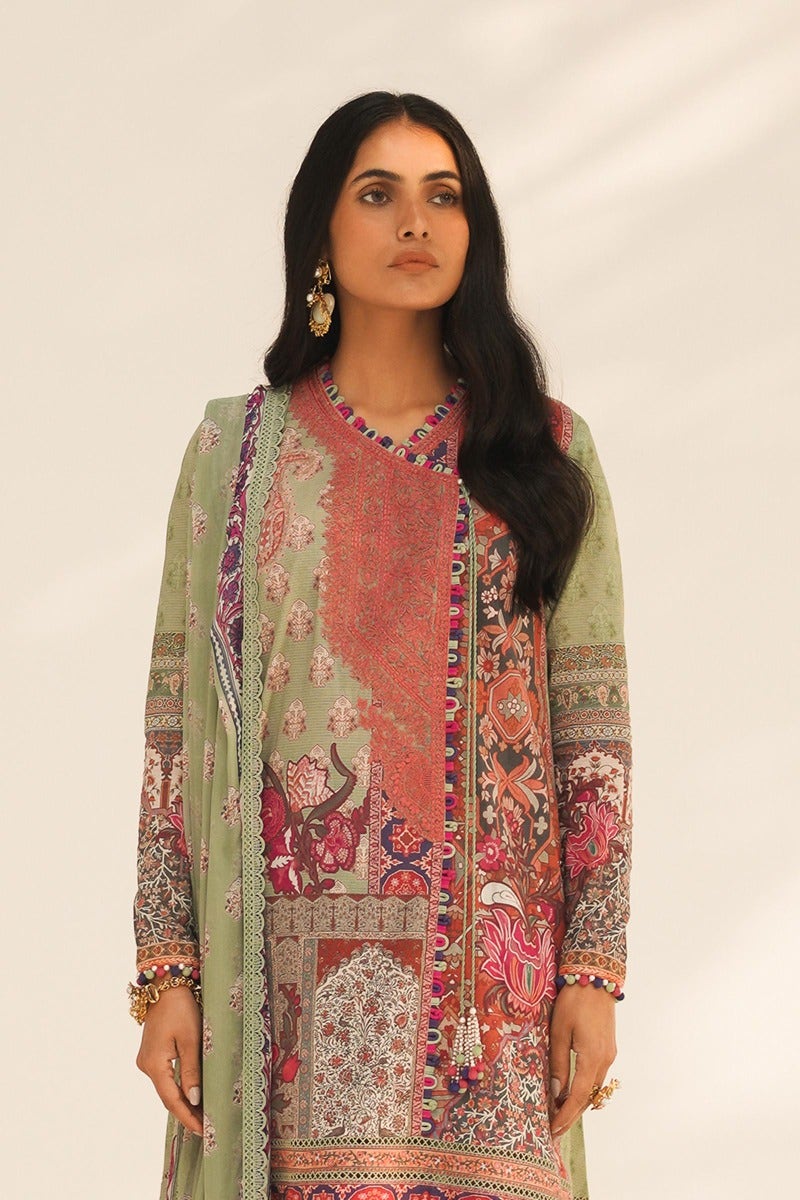 KU M231-027B-CH - Sana Safinaz - Muzlin Vol 1 - Spring Summer - Shahana Collection Uk 