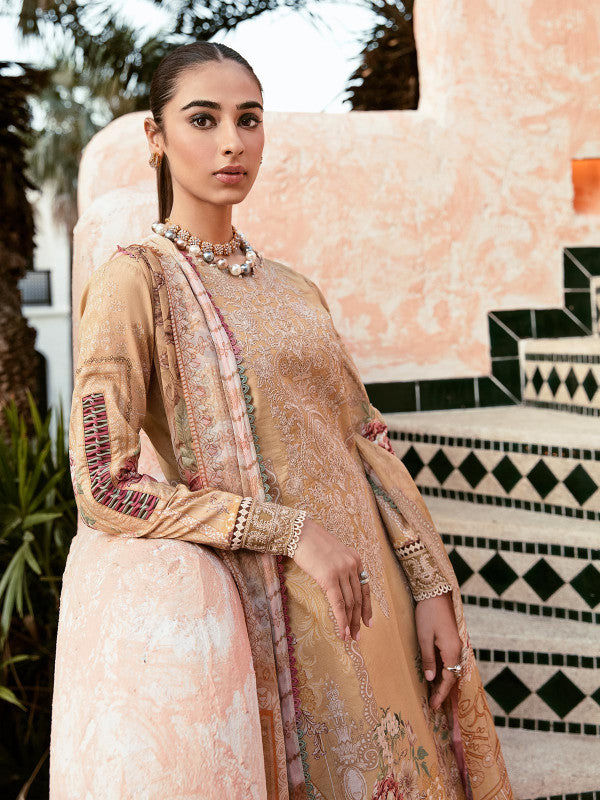 Ruhab - D#08 - Digital Printed and Embroidered Lawn - Vol 1 - Gulaal SS'23 - Shahana Collection UK